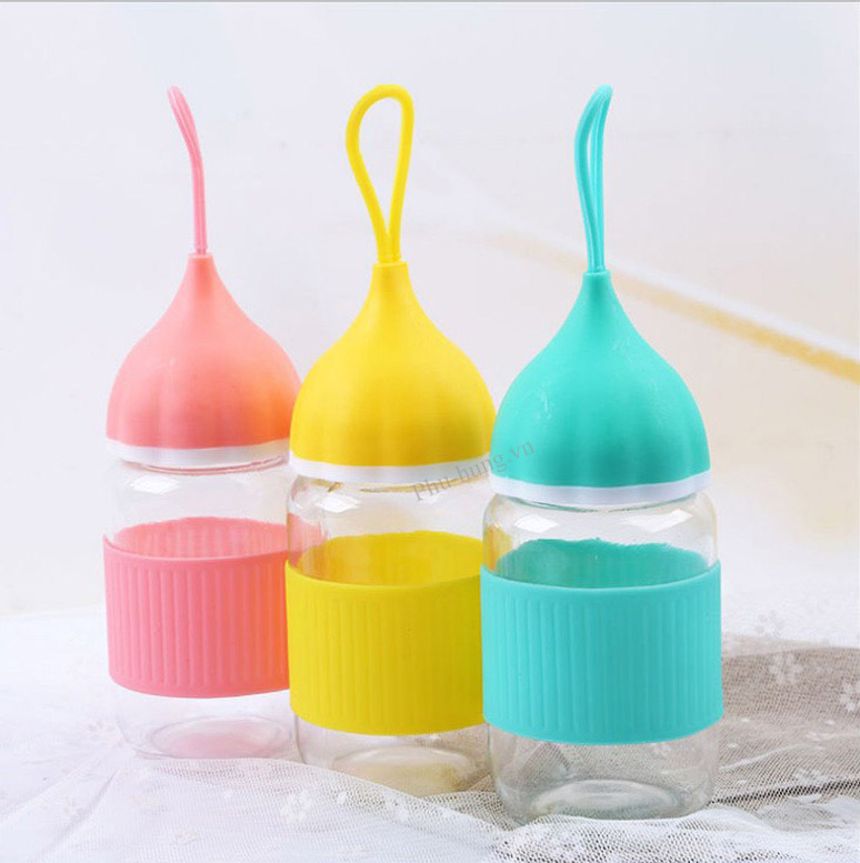 Bình Nước Thủy Tinh Vỏ Silicon Chống Trượt