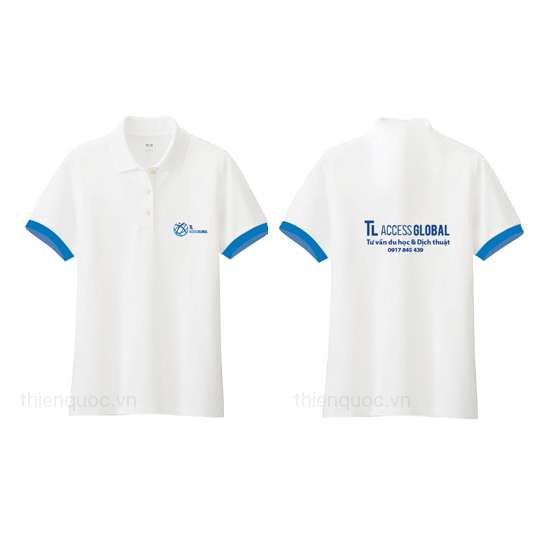 Áo thun có cổ trắng xanh TL
