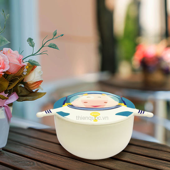 Thố sứ nấu mì nắp bò cười